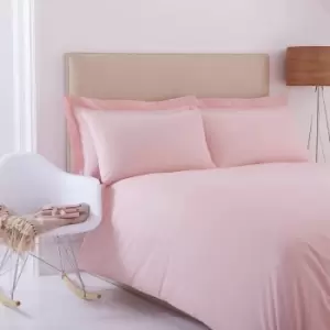 Image of Poetry Plain Dye 144 Thread Count Combed Yarns Pink Double Duvet Cover Set - Pink - Charlotte Thomas