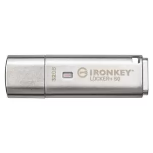 Image of Kingston Technology IronKey Locker+ 50 USB flash drive 32GB USB Type-A 3.2 Gen 1 (3.1 Gen 1) Silver