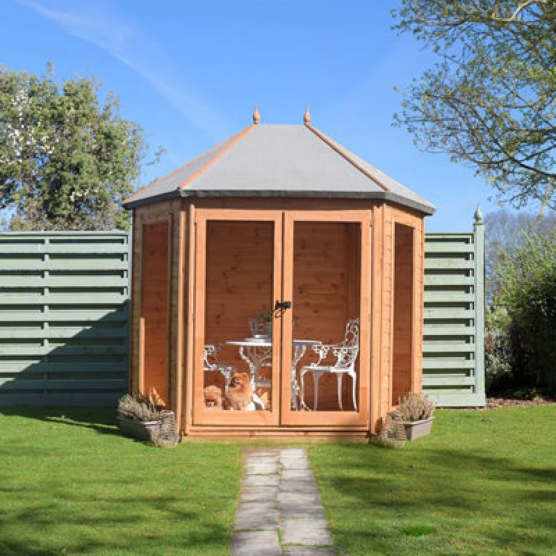 Image of Shire Buttermere Hexagonal 8X7ft Summerhouse With 2 Opening Windows