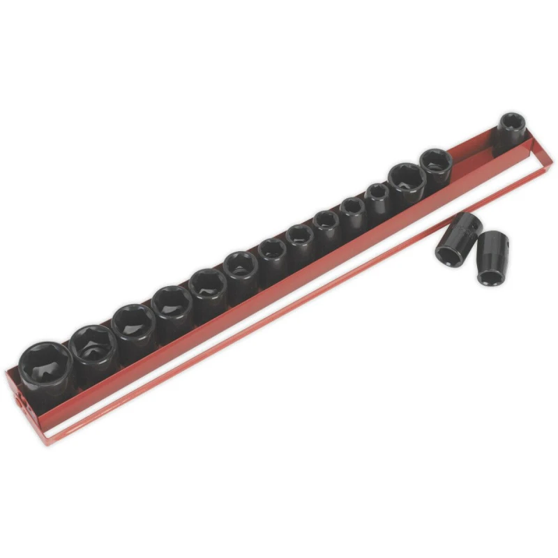 Image of Loops 16 Piece PREMIUM Impact Socket Set - 1/2" Sq Drive - Imperial & Metric Multi