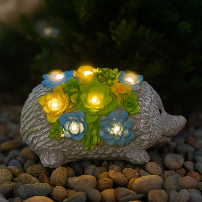 Image of ILFD Group Ltd Solar Hedgehog Garden Ornament 23Cm / 9" - Pack Of 6