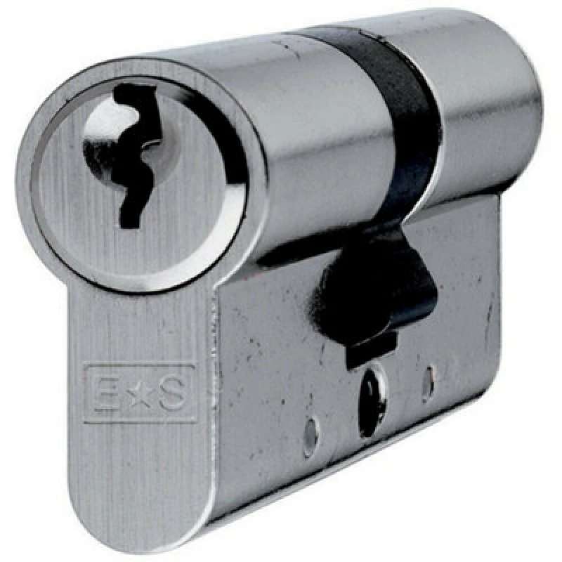 Image of Loops 60mm EURO Double Cylinder Lock Keyed to Differ 5 Pin Nickel Plated Door Metallics unisex