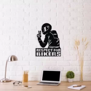 Image of Respect for Bikers Black Decorative Metal Wall Accessory