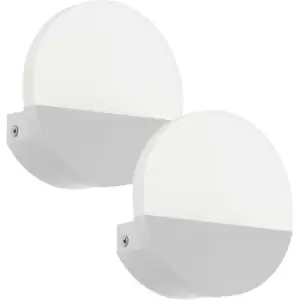 Image of 2 PACK Wall Light Colour White Shade Satined Plastic Bulb LED 1x4.5W Included