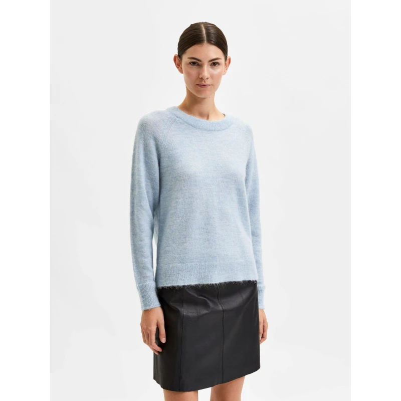 Image of Selected Femme Lulu Knit Top - Blue Blue 8