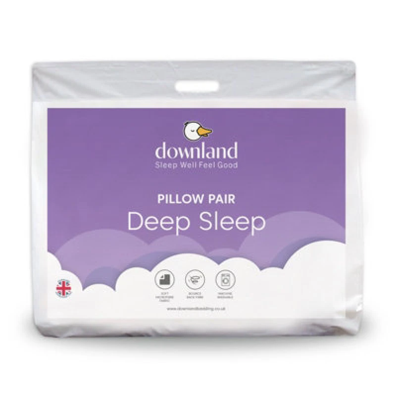 Image of OHS OHS Pack Of 2 Pillows Deep Sleep Filled Bounce Back in White White One Size Unisex 5018626043146