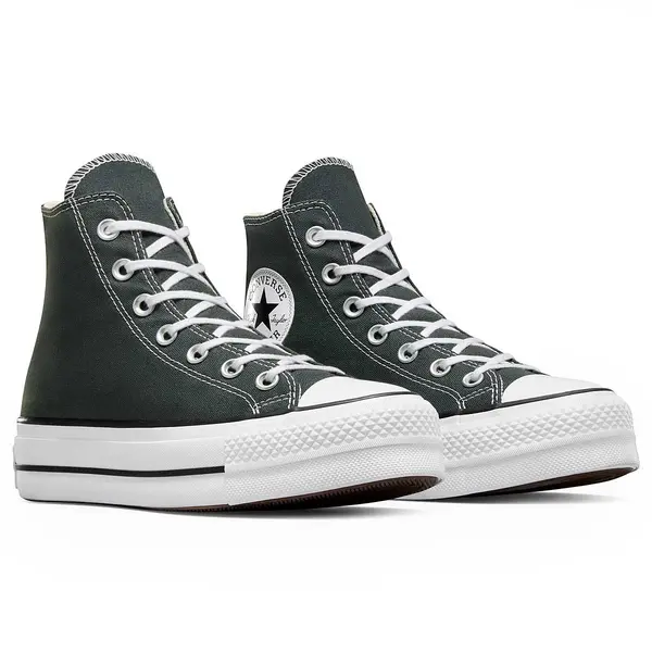 Image of Converse All Star Lift Hi Trainers Secret Pines White Black, 4
