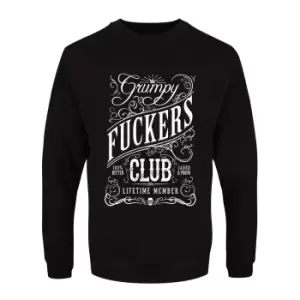 Image of Grindstore Mens Grumpy Fuckers Club Sweatshirt (S) (Black/White)