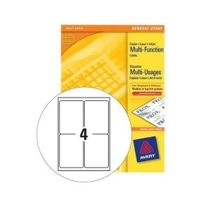 Image of Avery 105x149mm Copier Labels White - 4 Per Sheet 400 Labels