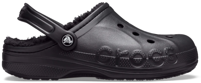 Image of Crocs Unisex Baya Lined Clogs Black / Black W6/M5