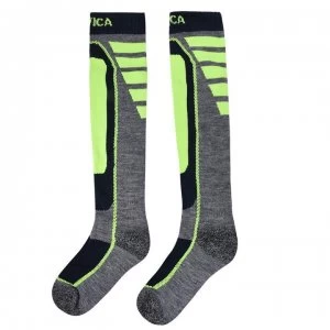 Image of Nevica Meribel 2 Pack Socks Mens - Grey/Yellow