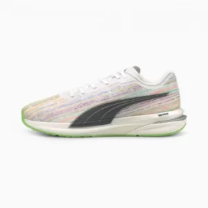Image of PUMA Velocity Nitro Spectra Mens Running Shoes, White/Spellbound/Green Size 7 Shoes