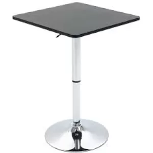 Image of HOMCOM Square Height Adjustable Bar Table Counter Pub Desk with Metal Base for Home Bar, Dining Room, Kitchen, White