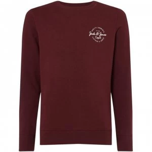 Image of Jack and Jones Rafsmen Chest Logo Sweatshirt - Burgundy