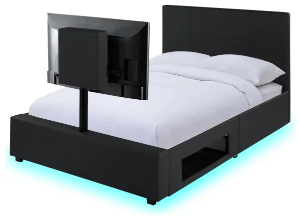 Image of X Rocker Living Ava Kingsize TV and Gaming Bed Frame - Black