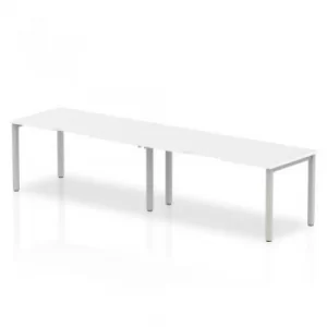 Image of Trexus Bench Desk 2 Person Side to Side Configuration Silver Leg