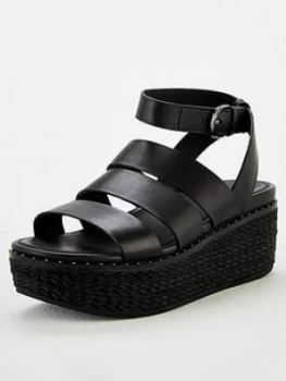 Image of Fitflop Eloise Espadrille Wedge Sandal - Black