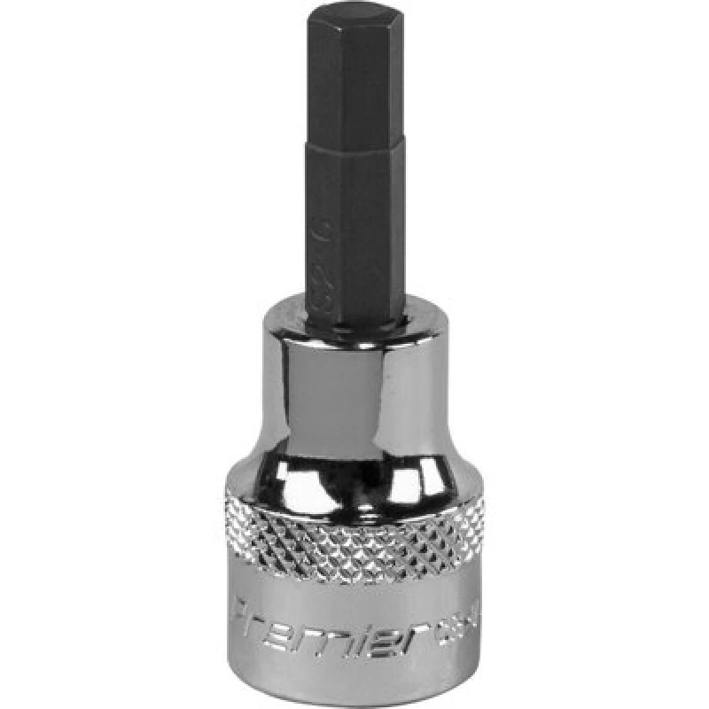Image of Loops 6mm Forged Hex Socket Bit - 3/8" Square Drive - Chrome Vanadium Wrench Socket Multi