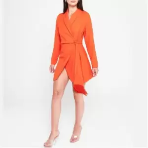 Image of I Saw It First Tassel Blazer Dress - Orange