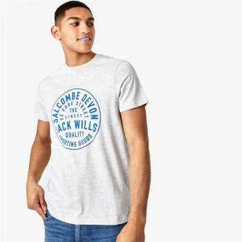 Image of Jack Wills Cornhill Logo T-Shirt - Lt Ash Marl
