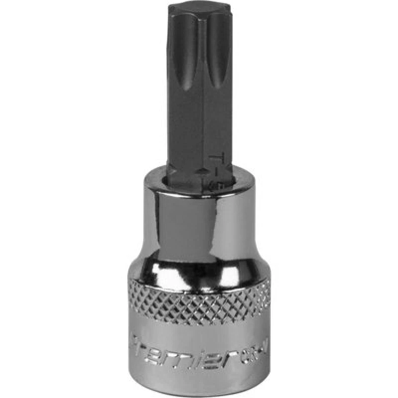 Image of Loops T50 TRX Star Socket Bit - 3/8" Square Drive - PREMIUM S2 Steel Head Knurled Grip Metallics