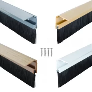 Image of Stormguard CONCEALED FIX Bottom of Door Brush Strip 838mm (CHROME)