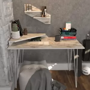 Image of Desalvo Study and Writing Desk with Wall Shelf