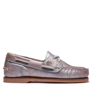 Image of Timberland Ek+ Classic Boat Shoe For Her In Silver Silver, Size 7