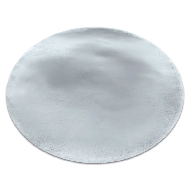 Image of RugsX Teddy New Rug in Silver Size: 120cm diameter Silver Unisex 120cm diameter