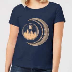 Image of Harry Potter Globe Moon Womens T-Shirt - Navy - L