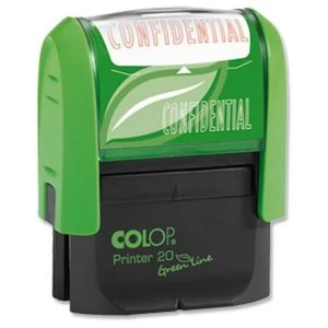 Image of Colop Word Stamp Green Line Confidential