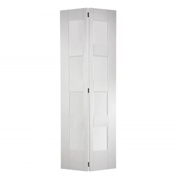 Image of Shaker Internal Bi-fold Primed White 8 Lite Door - 686 x 1981mm