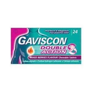 Image of Gaviscon Heartburn Double Action Mixed Berry Tablets x24