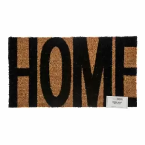 Image of Home Coir Doormat - Black - Homescapes