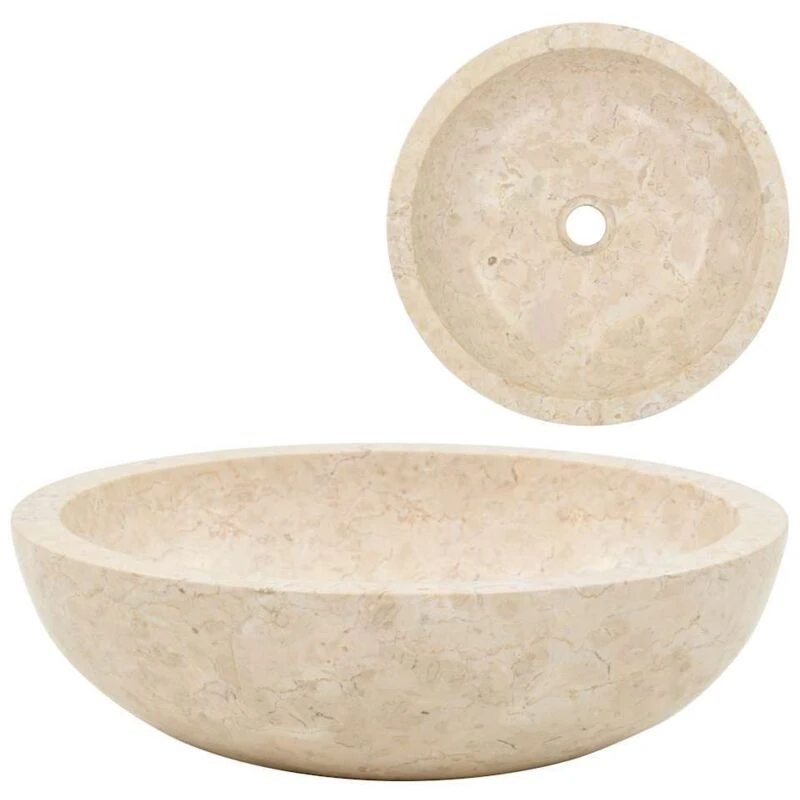 Image of vidaXL Sink 40x12cm Marble Cream 142775