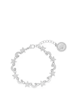 Image of Bibi Bijoux Silver Delicate Star & Moon Bracelet