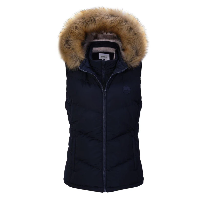 Image of SoulCal Womens 2Zip Detachable Hood Padded Gilet Navy female 10 (38)