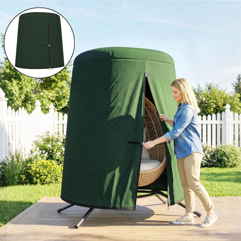 Image of OUTSUNNY Hanging Egg Chair Cover, Swing Chair Cover, 196 x 230cm in Green Green Unisex 196 x 230 cm