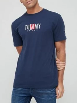 Image of Tommy Jeans Timeless Tommy Box T-Shirt - Navy