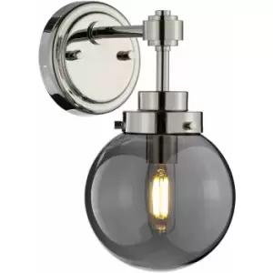 Image of Wall Light Sconce Highly Polished Nickel Finish LED E14 8W LED Bulb
