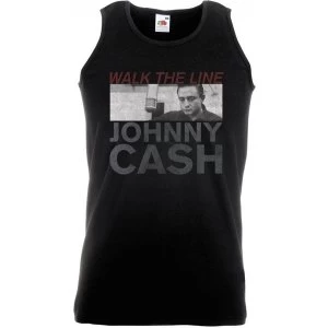 Image of Johnny Cash Studio Shot Mens Medium Vest - Black
