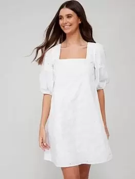 Image of Tommy Hilfiger Cotton Knee Dress - White, Size 44, Women