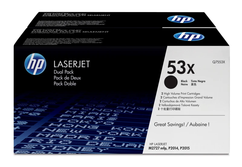 Image of HP Q7553XD/53XD Toner cartridge Black twin pack. 2x7K pages ISO/IEC 19