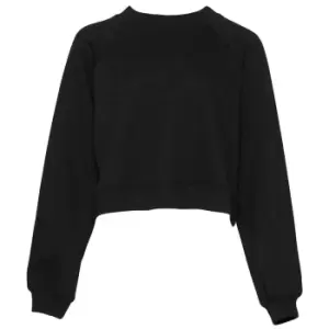 Image of Bella + Canvas Womens/Ladies Raglan Crop Sweatshirt (S) (Black)