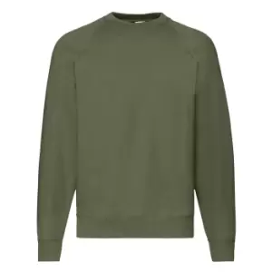 Image of Fruit Of The Loom Mens Raglan Sleeve BelcoroA Sweatshirt (M) (Classic Olive)