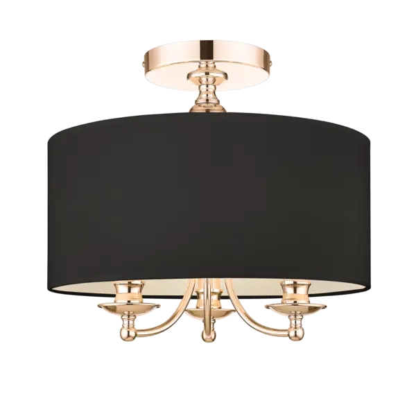 Image of Abu Dhabi 3 Light Cylindrical Ceiling Light Gold, E14
