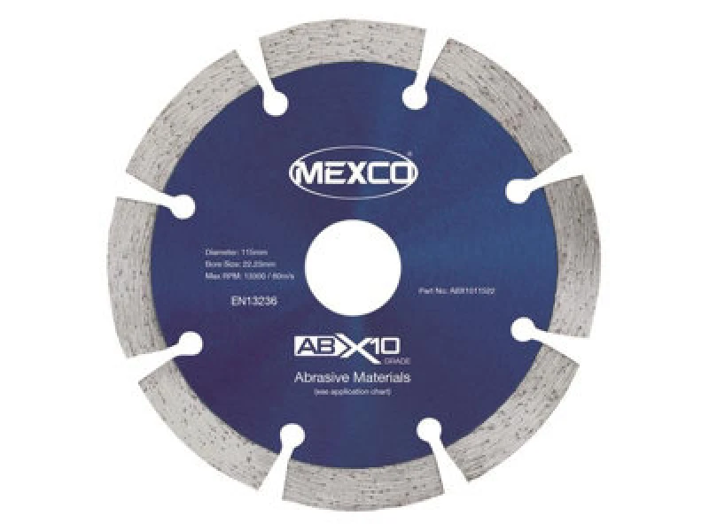 Image of Mexco Abx1011522 Abrasive Materials X10 Grade Diamond Blade 115 X 22.23mm Mexabx10115