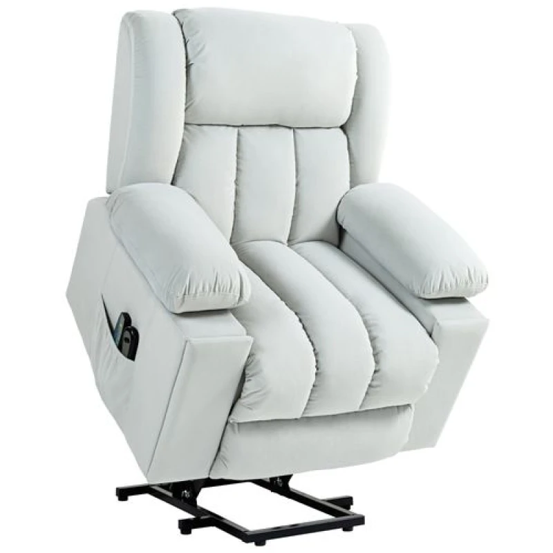 Image of HOMCOM Power Lift Recliner Chair w/ Vibration Massage, USB, Light Grey 713-176V70LG