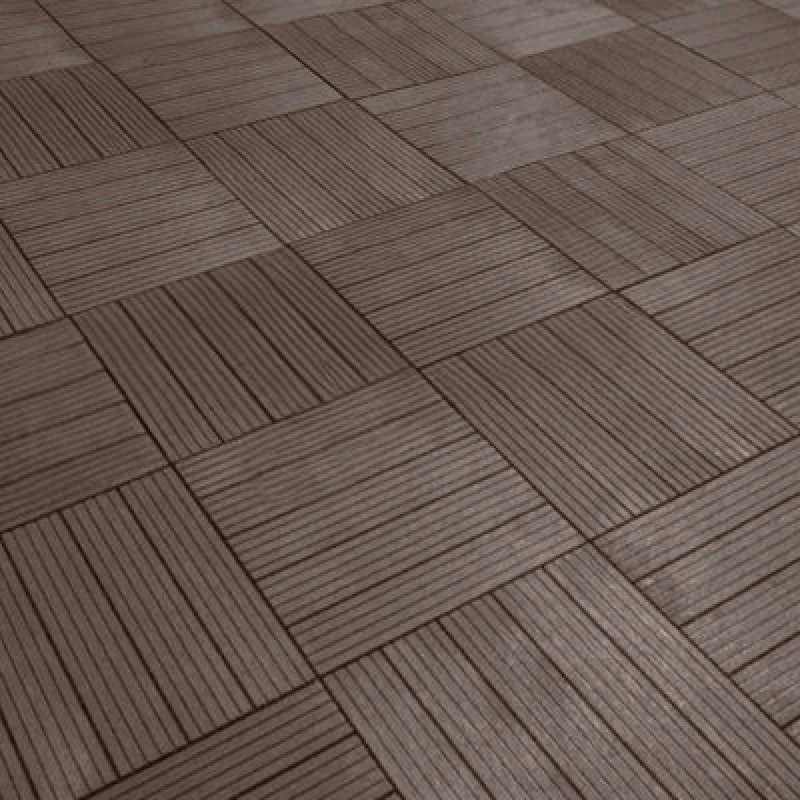 Image of OSeasons Cosmpolitan Pack Of 10 Eco Interlocking 30X30Cm Decking Tiles In Coffee