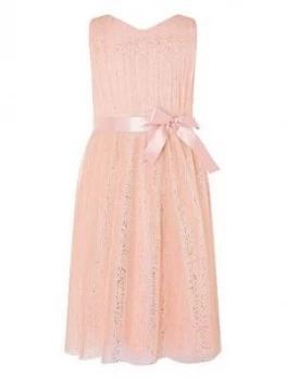 Image of Monsoon Girls Foil Tulle Wrap Dress - Pink